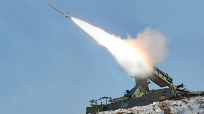 This picture taken by North Korea's official Korean Central News Agency on March 20, 2013 shows a self-propelled suface to air missile during a live military drill overseen by North Korean leader Kim Jong-Un at an undisclosed location.(AFP Photo / KCNA via KNS)