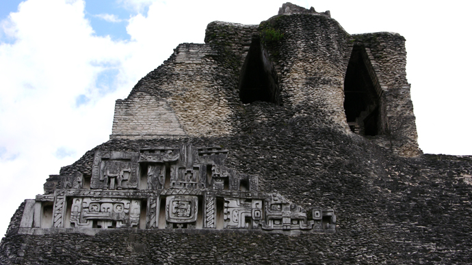 Mayan pyramid, Xunantunich, Belize. (Image from flickr.com / photo by Paul Huber)
