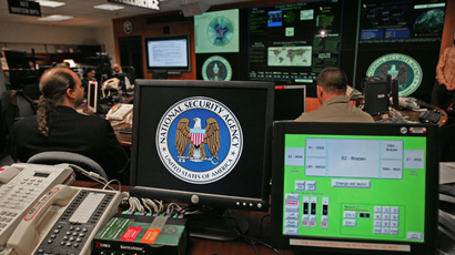  A computer workstation bears the National Security Agency (NSA) logo inside the Threat Operations Center inside the Washington suburb of Fort Meade, Maryland (AFP Photo)