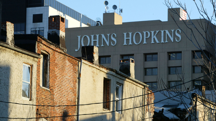 Johns Hopkins University (JHU) in Baltimore, Maryland (AFP Photo)