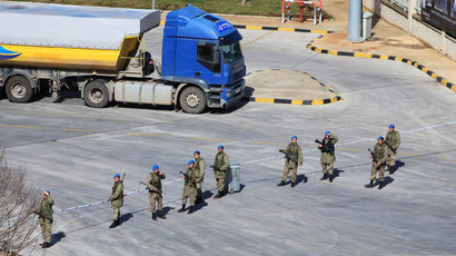Turkish soldiers stand guard.(AFP Photo / Mira)