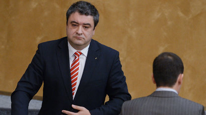 Democratic Party of Russia chairman Andrei Bogdanov at a State Duma meeting.(RIA Novosti / Vladimir Fedorenko)