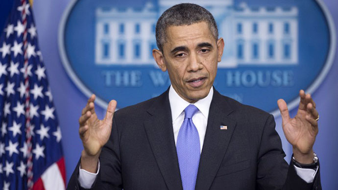 US President Barack Obama holds a press conference in the Brady Press Briefing Room at the White House in Washington, DC, December 20, 2013. (AFP Photo / Saul Loeb)