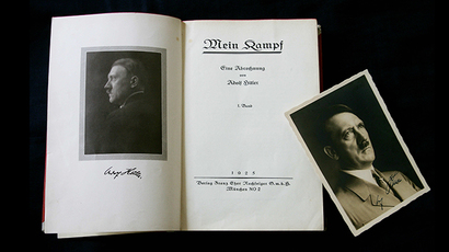 A signed copy of a first edition of Adolf Hitler's book Mein Kampf (AFP Photo / Carl de Souza)