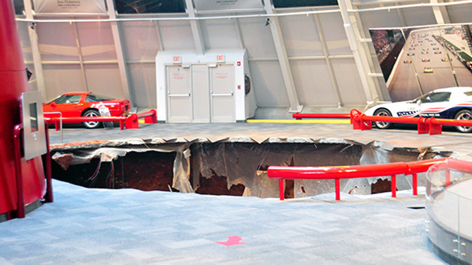 40-foot sinkhole swallows classic muscle cars at National Corvette