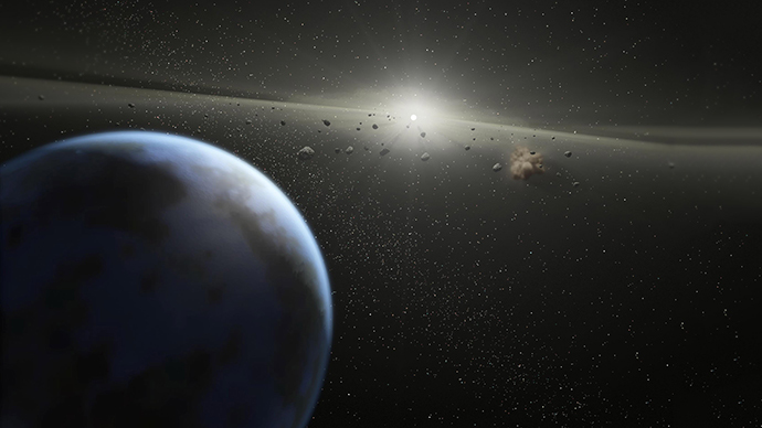 This NASA image shows an artist's animation that illustrates a massive asteroid belt (AFP Photo / NASA / JPL Caltech)