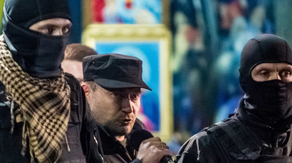 Dmitro Yarosh, Right Sector leader, speaks during a rally in Independence Square.(RIA Novosti / Andrey Stenin)
