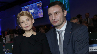 Yulia Tymoshenko and Vitaly Klitschko (Reuters / Suzanne Plunkett)