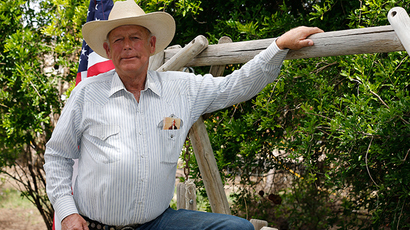 Rancher Cliven Bundy poses for a photo outside his ranch house on April 11, 2014 west of Mesquite, Nevada (Reuters / George Frey)