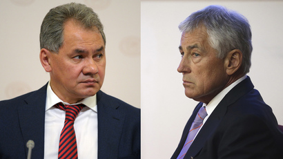 Russia's Defence Minister Sergey Shoigu (L) and U.S. Secretary of Defense Chuck Hagel (R) (RIA Novosti / Reuters)