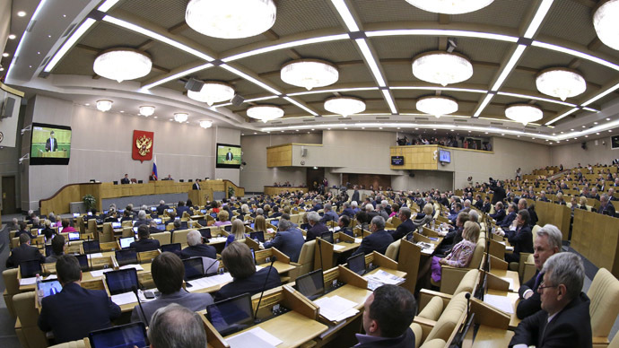 Deputies attend a session of the Duma, Russia's lower house of Parliament, in Moscow (Reuters/Sergei Karpukhin)