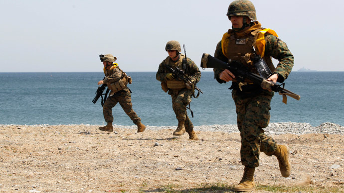 Marines of the U.S. Marine Corps, based in Japan's Okinawa.(Reuters / Lee Jae-Won)