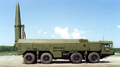 An Iskander-E short-range ballistic missile launcher (RIA Novosti / Photo courtesy of Russia's KBM Engineering Design Bureau based in Kolomna)