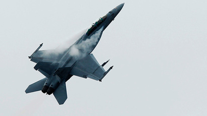 An F18 fighter jet (Reuters / Luke MacGregor)