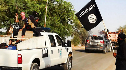 An image uploaded on June 14, 2014 on the jihadist website Welayat Salahuddin allegedly shows militants of the Islamic State of Iraq and the Levant (ISIL) transporting dozens of captured Iraqi security forces members to an unknown location in the Salaheddin province ahead of executing them. (AFP Photo)