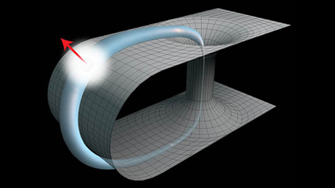 Time-traveling photons connect general relativity to quantum mechanics