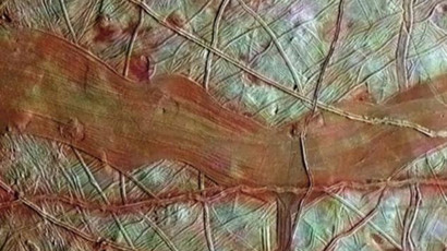 A colorized image of Jupiter's moon Europa (Image by NASA)