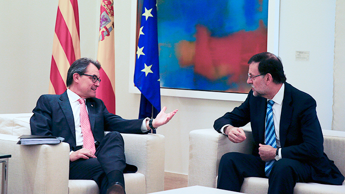 Catalan leader defies Spanish PM to his face, pledges to press ahead with independence vote