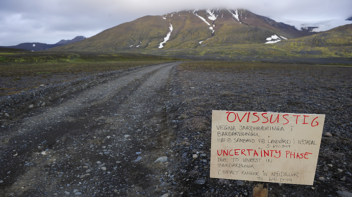 Sub-glacial eruption of Iceland’s volcano forms row of ‘cauldrons’