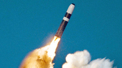 UNDATED PHOTO - A Trident II, or D-5 missile, is launched from an Ohio-class submarine in this undated file photo (Reuters)