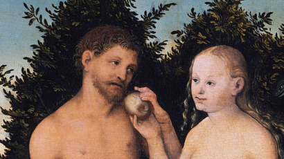 Eve giving Adam the forbidden fruit, by Lucas Cranach the Elder (Image from wikipedia.org)