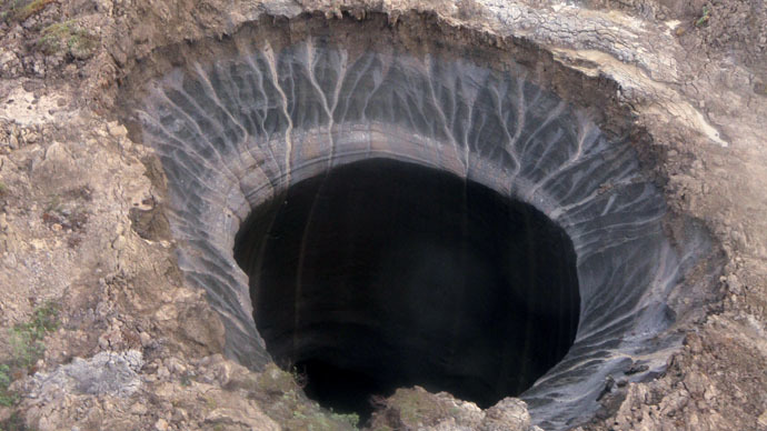 20 Baby Craters Appear Near Giant Holeturnedlake In Siberia RT News