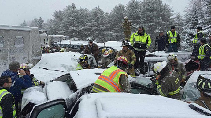 Dozens of cars crash in snowy pileup on Maine interstate (VIDEO, PHOTOS)