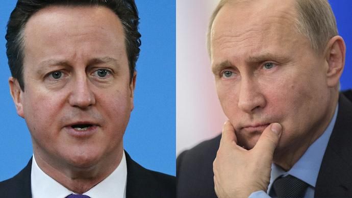 Britain's Prime Minister David Cameron (Reuters/Suzanne Plunkett) and Russian President Vladimir Putin (RIA Novosti/Sergey Guneev)