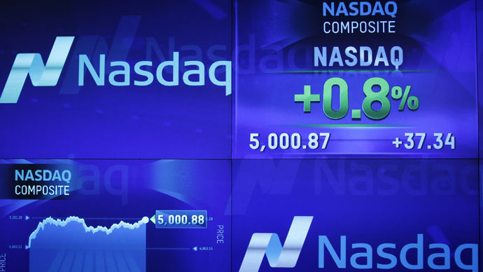 Nasdaq index hits 5,000 first time since 2000