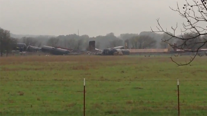 Hazmat team dealing with methanol leak after Texas train derailment