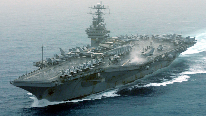 Monster US warship anchors off Portsmouth, defense chiefs downplay British shrinkage