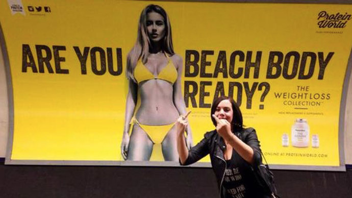 ‘Sexist, offensive’ weight loss ads spark London protest