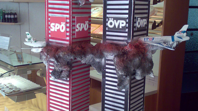 Austrian 9/11 cake protesting government coalition causes uproar on social media