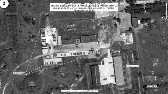 Buk missile defense units in Donetsk Region, 5km north of Donetsk city, on July 14, 2014. Photo courtesy of the Russian Defense Ministry