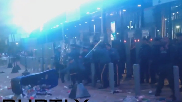 Arrests, tear gas at NJ stadium as riot police face bottle-throwing youths