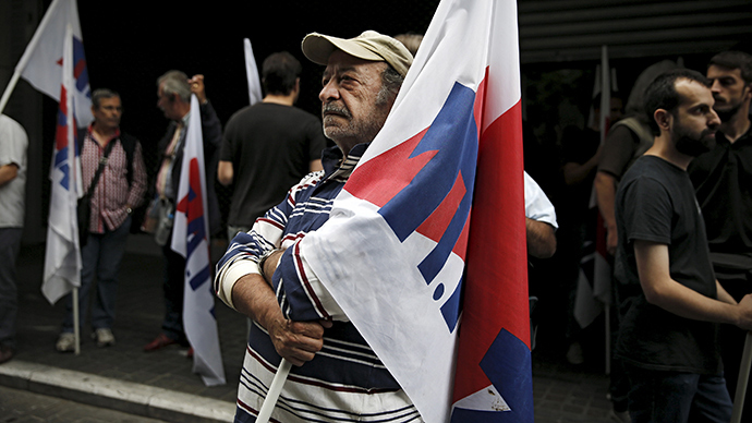 ‘We have bled enough’: Communists in Greece blockade Finance Ministry in austerity protest