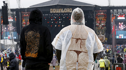 Fans look towards the main stage during the second day of the Download Festival in Castle Donington, Britain June 13, 2015 (Reuters / Darren Staples)