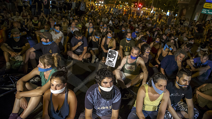 Thousands take to Spanish streets to protest anti-rally ‘gag law’