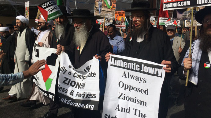 BBC bias, ‘heinous’ US support for Israel attacked in Gaza War anniversary protest