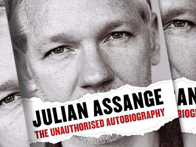 Cashed his check: Assange bio anger