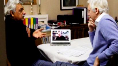 Julian Assange talking with Noam Chomsky and Tariq Ali