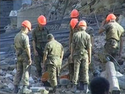 Baku building collapse: rescuers hear voices under rubble