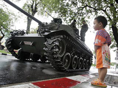 Tanks heading for maintenance cause coup panic in Bangkok