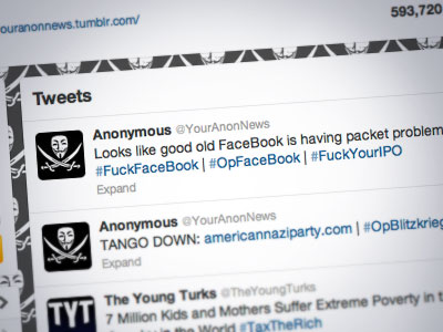 Social downer: Anonymous crash Facebook, lock out thousands