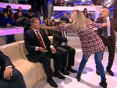 Barely a scuffle: FEMEN girl attacks MP