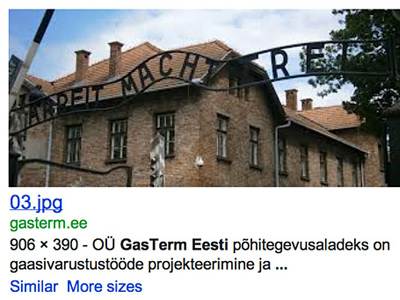 Estonian gas co. advertises with Auschwitz gate