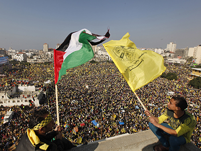 West Bank’s Fatah party stages first mass rally in Gaza in 5 years