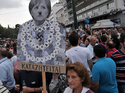 'Nazis out!' Greek protesters attack conference, throw coffee at German diplomat