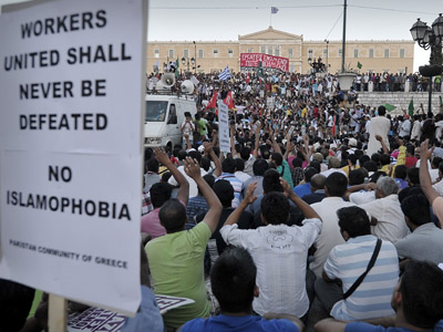 Migrants protest Greek wave of racist attacks (PHOTOS)