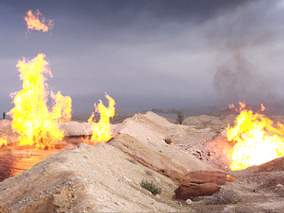 Major oil field on fire in Iran